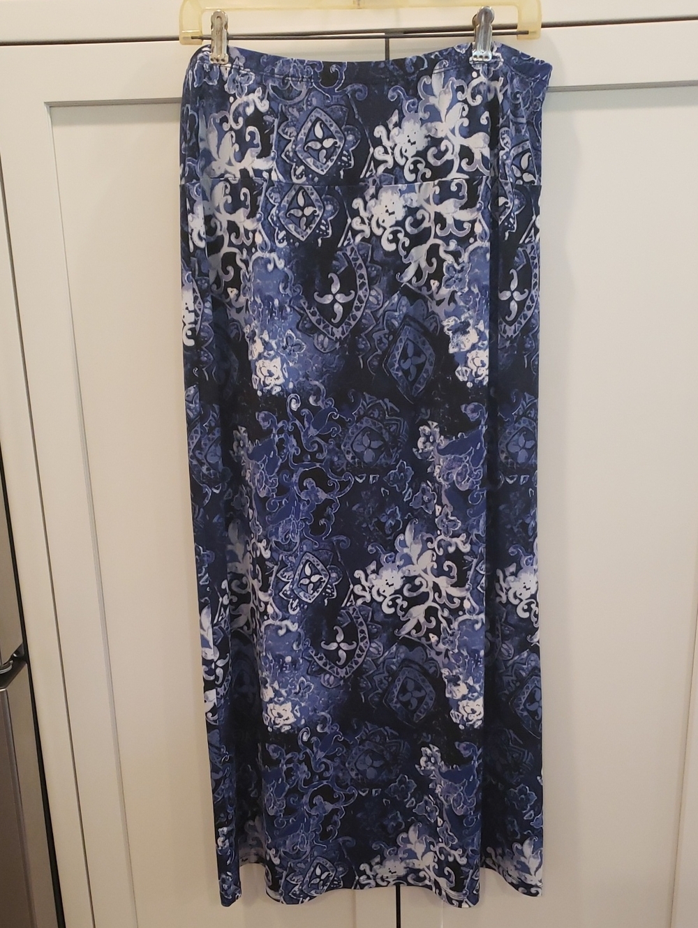 Christopher & Banks Blue and White Printed Maxi Skirt